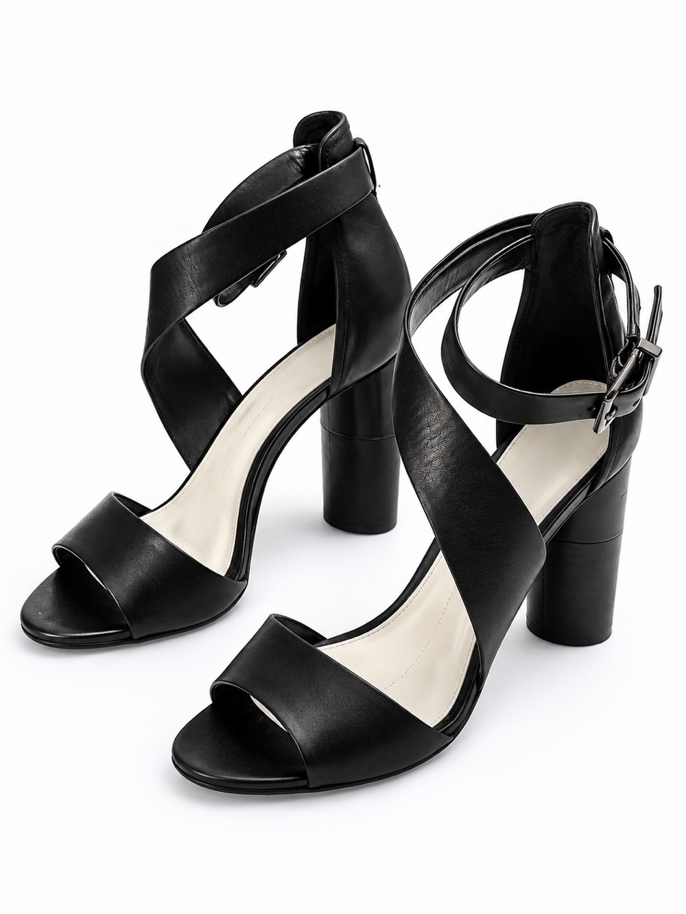 Gianni Bini Elliah Block Heel Leather Heels / Sandals Black - 11M